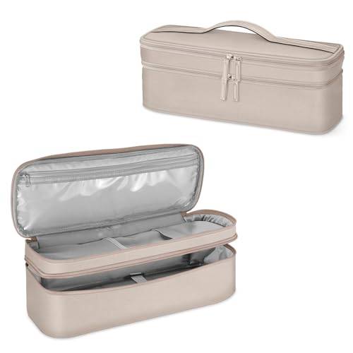 SITHON Resväska för Revlon Salon One-Sp Volumiser, dubbla lager bärväska för Dyson Airwrap, Shark FlexStyle, Remington, BaByliss, Bestope Pro, Rowenta luftstyler & hårtorkar (endast väska),, champagne