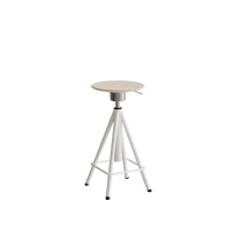 Taburet Atlas 2117, hvidpigm. egelaminat, grå stel Vip H: 600-720 mm
