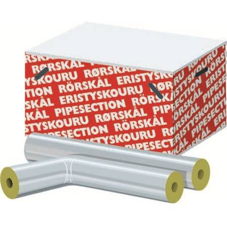 Rockwool Univ.rørskål 64x40mm m/alutape.