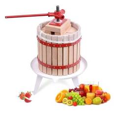 LILIIN 6 L/12 L/18 L/30 L fruktpress, juicepress, äppeljuicepress, bärpress, manuell vinpress, skruvpress inklusive pressnät, för färskpressad fruktbu - 12L