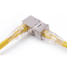 RJ45 samleled med vinkel, til Cat 6 / 7 STP kabler, skærmet hus til vægudtag og patchpanel. Lige igennem