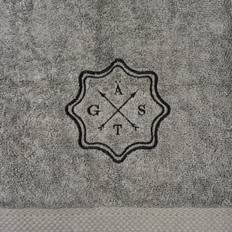 Handduk med emblem och initialer - grå, 50x70 HANDDUK / SVART (1000)