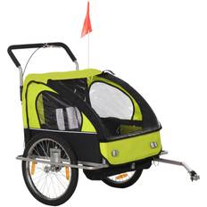 Cykelanhænger til 2 børn 142 x 85 x 105 cm Grøn