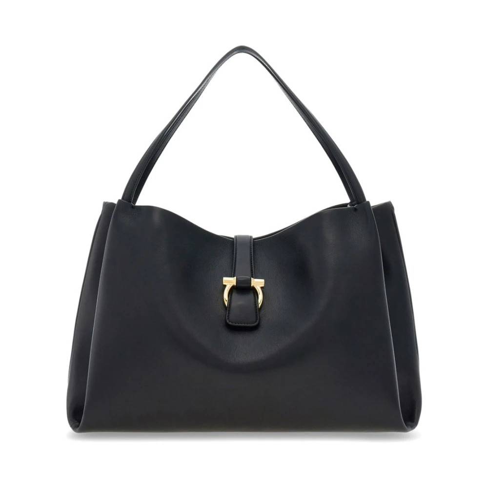 Ferragamo - Stilren Svart Gancini Tote Bag Väskor - Dam - ONE Size - Läder