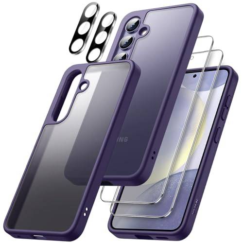 JETech 5 i 1 Matte Skal för Samsung Galaxy S24, Cobalt Violet
