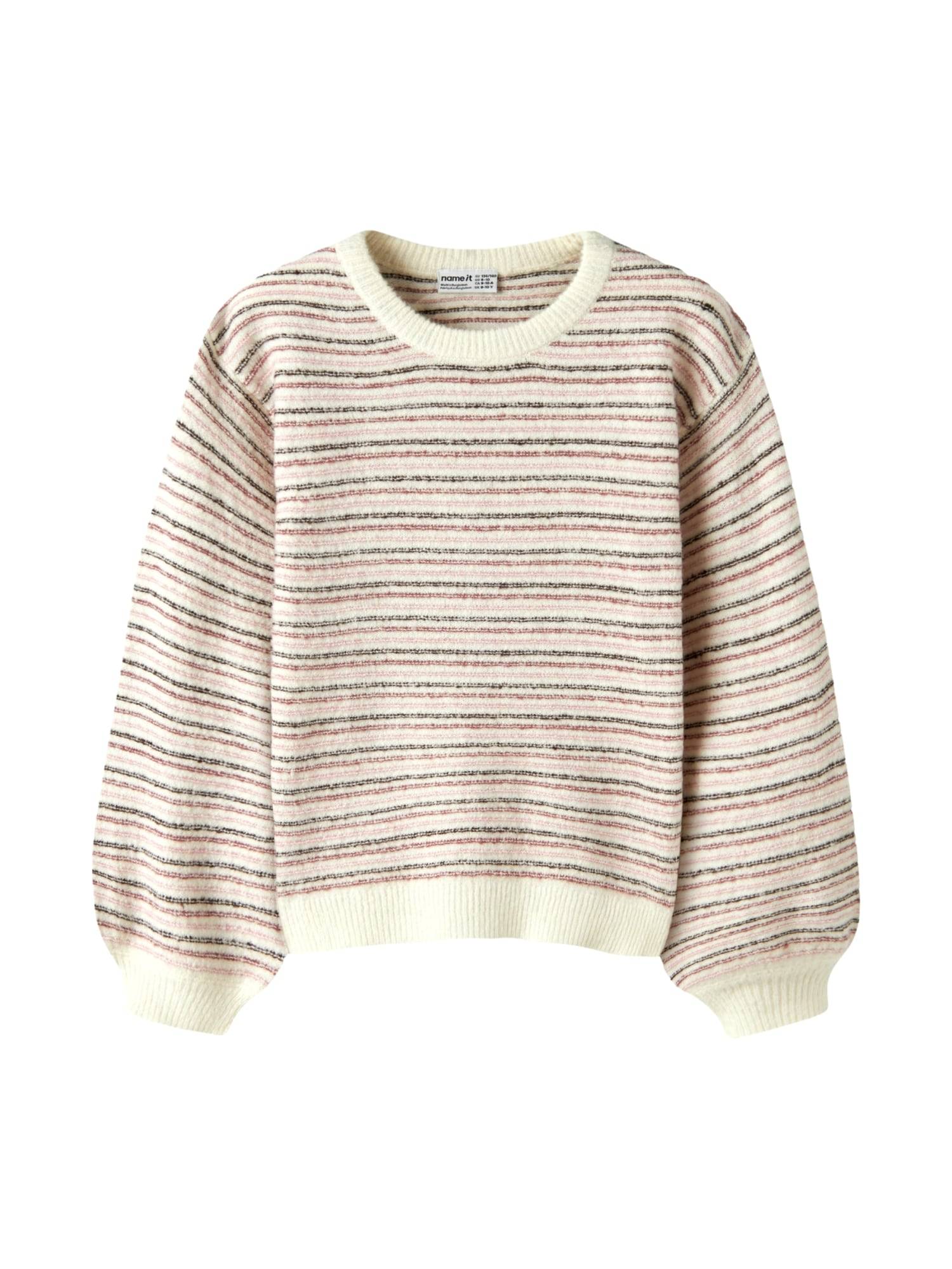 NAME IT Tröja 'NKFNOELLE' rosa / gammalrosa / svart / off-white