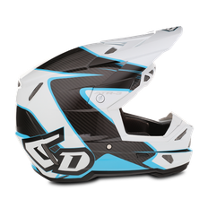 6D ATR-3 Wave Crosshjälm Glansig Cyan-Vit