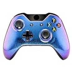eXtremeRate® Lila blå kameleont halkfri frontskal frontplatta toppfodral övre skydd reservdelar för Xbox One-kontroll