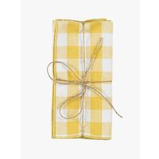 Hemtex | Sandra Check Tygservett Gul - 45x45 Cm