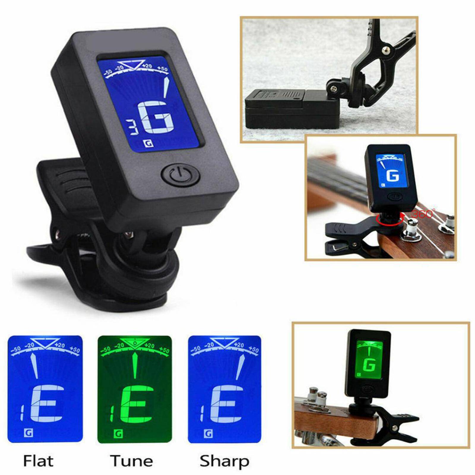 Professional Clip-On Guitar TunerLCD Screen Electric  360° Rotation Digital Tuner For Guitar Ukulele Electric Guitar Accessories