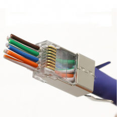 RJ45-stik STP CAT6A, CAT7, CAT8, guldbelagt 1,5 mm