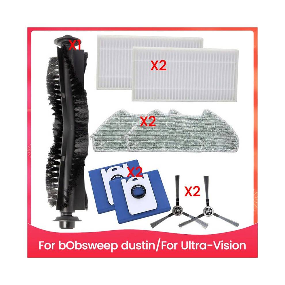 Replacement Parts for BObsweep Dustin/for Ultra-Vision Vacuum Accessories Main Side Brush Filter Mop Cloth Dust Bag