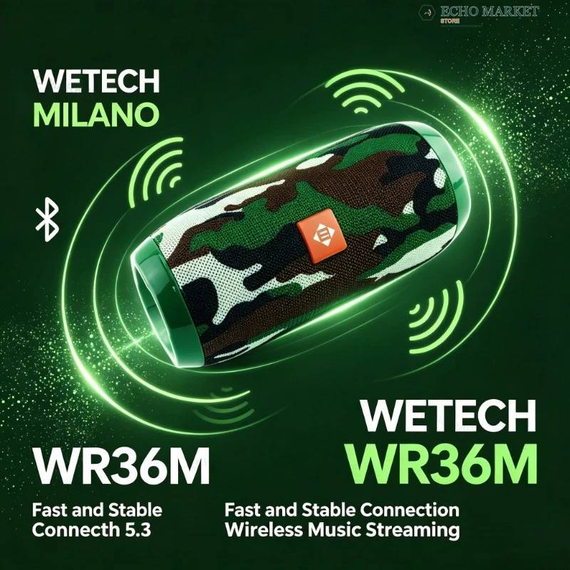 WR36 Portable Bluetooth 5.0/5.1/5.3 Speaker 10W Extra Bass Boost Wireless Speaker With Lanyard Support FM Radio Micro SD USB AUX 3.5mm Outdoor Fabric Stereo Loudspeaker