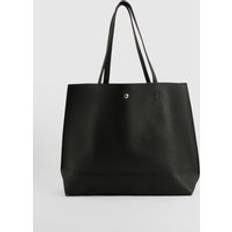 Stor Shoppingväska Med Tryckknapp, Black - ONE SIZE