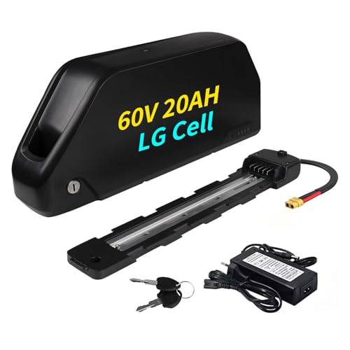 Batterier för elcyklar 48 V/52 V/60 V, 20 Ah/21,2 Ah/25 Ah/27 Ah, lämpliga för litiumjonbatterier för elcyklar 250 W till 2000 W. (60V 20AH)
