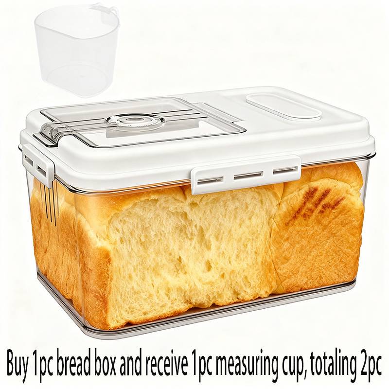 2pcs Large For Bread Box With , Plastic Refrigerator Preservation Box, Kitchen Countertop, Pantry, Bakery , Ideal For Bread, Pastries, Snacks - Easy To Clean And Reusable, Kitchen For Bread Box.