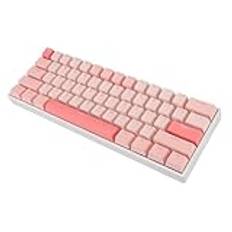 Oriental Cherry Theme 61 Nycklar Vit Mekaniskt Tangentbord Blå Switch RGB USB C Kabelansluten Full Key Hot Swappable med Full Key No Conflict för 2000 ME och Andra System