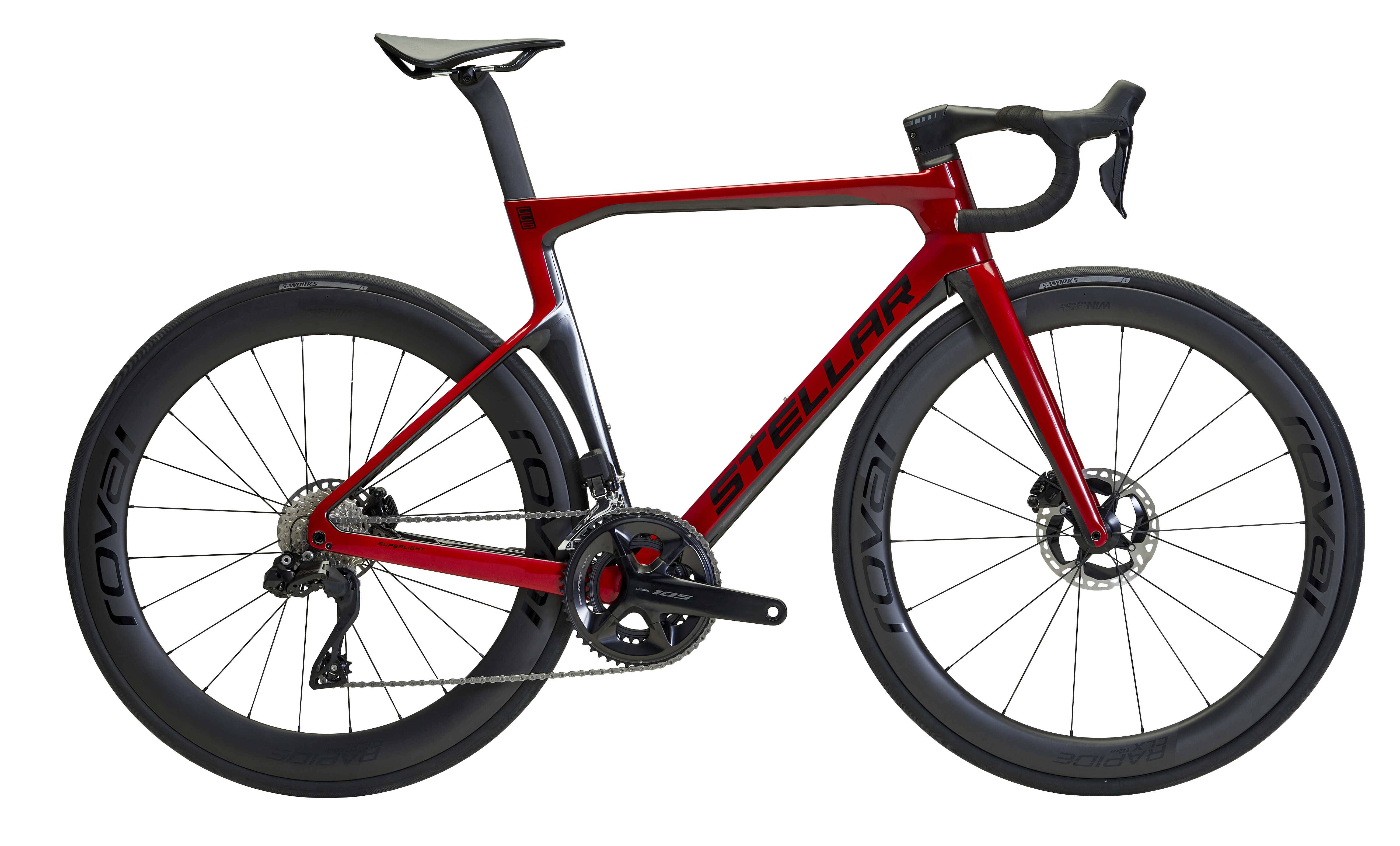 STELLAR - CC6 - Bonfire - Aero Racer - Roval Rapide CL II - 52 cm - red.