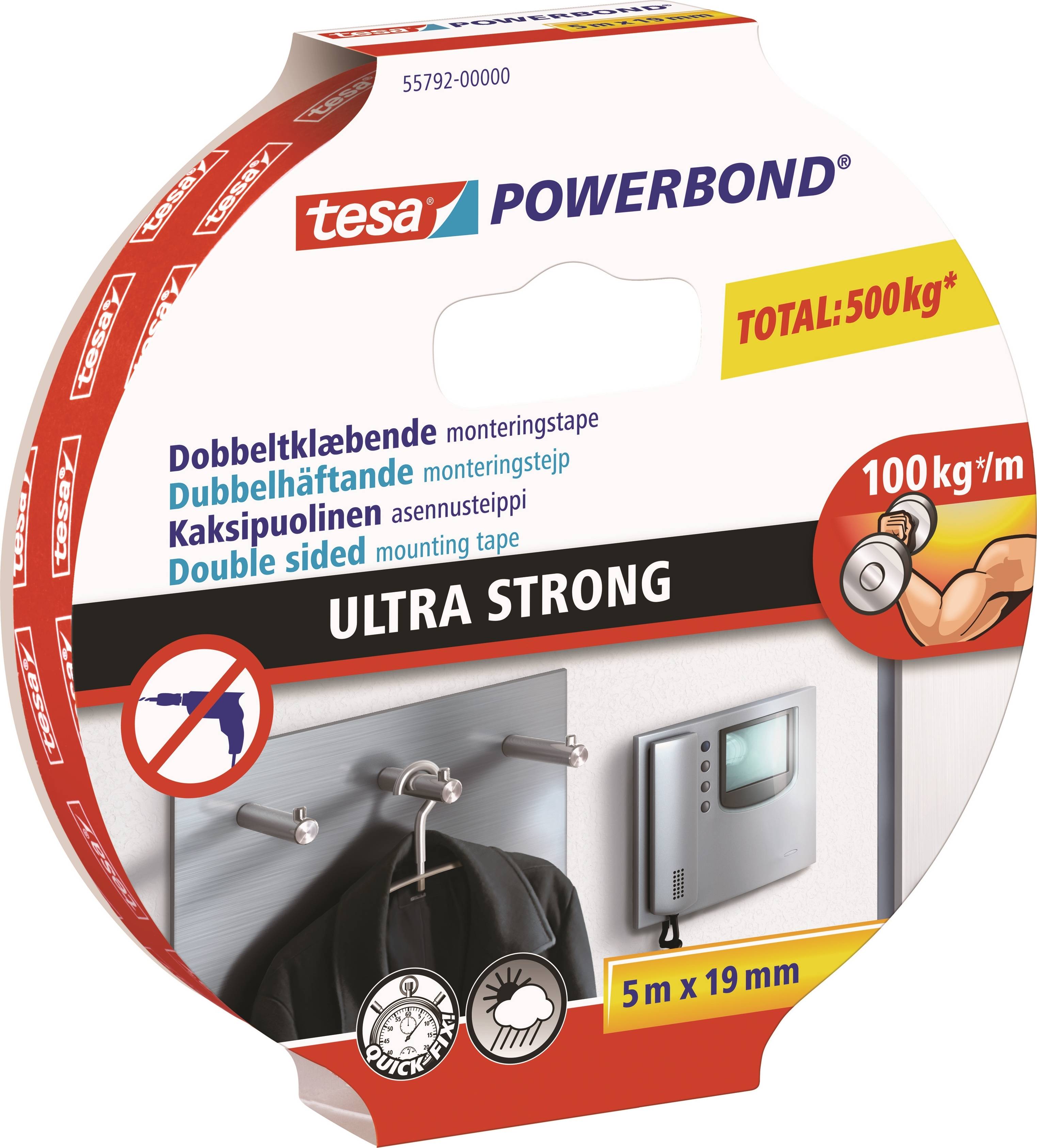 tesa Powerbond U.S. monteringstejp | 19mm x 5m