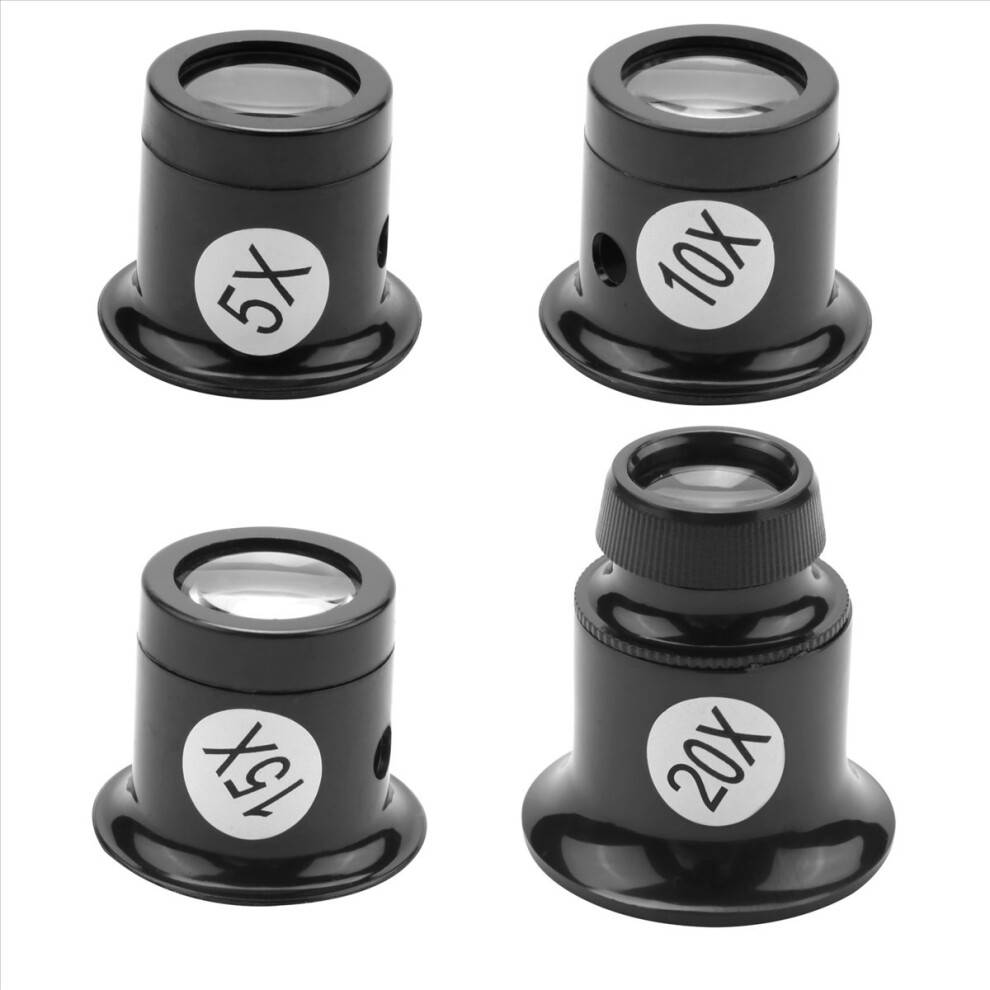 4 stk. lup brilleforstørrelsesglas sæt 5x 10x 15x 20x ur reparationsforstørrelsesglas forstørrelsesglas til smykker