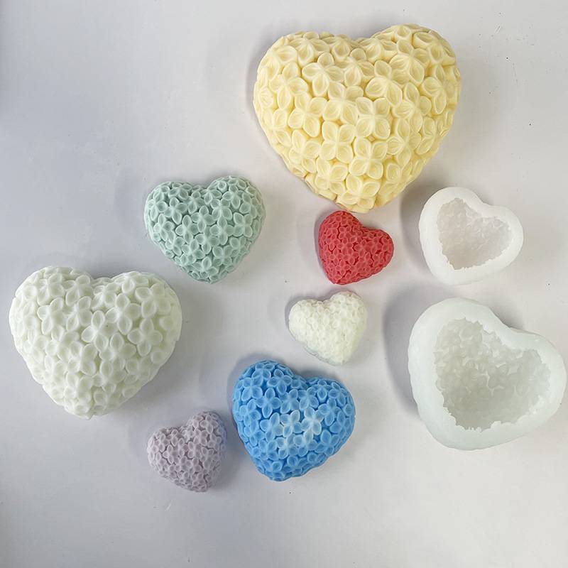 Valentine's Day 3D Heart Candle Silicone Molds Wax Plaster Mold