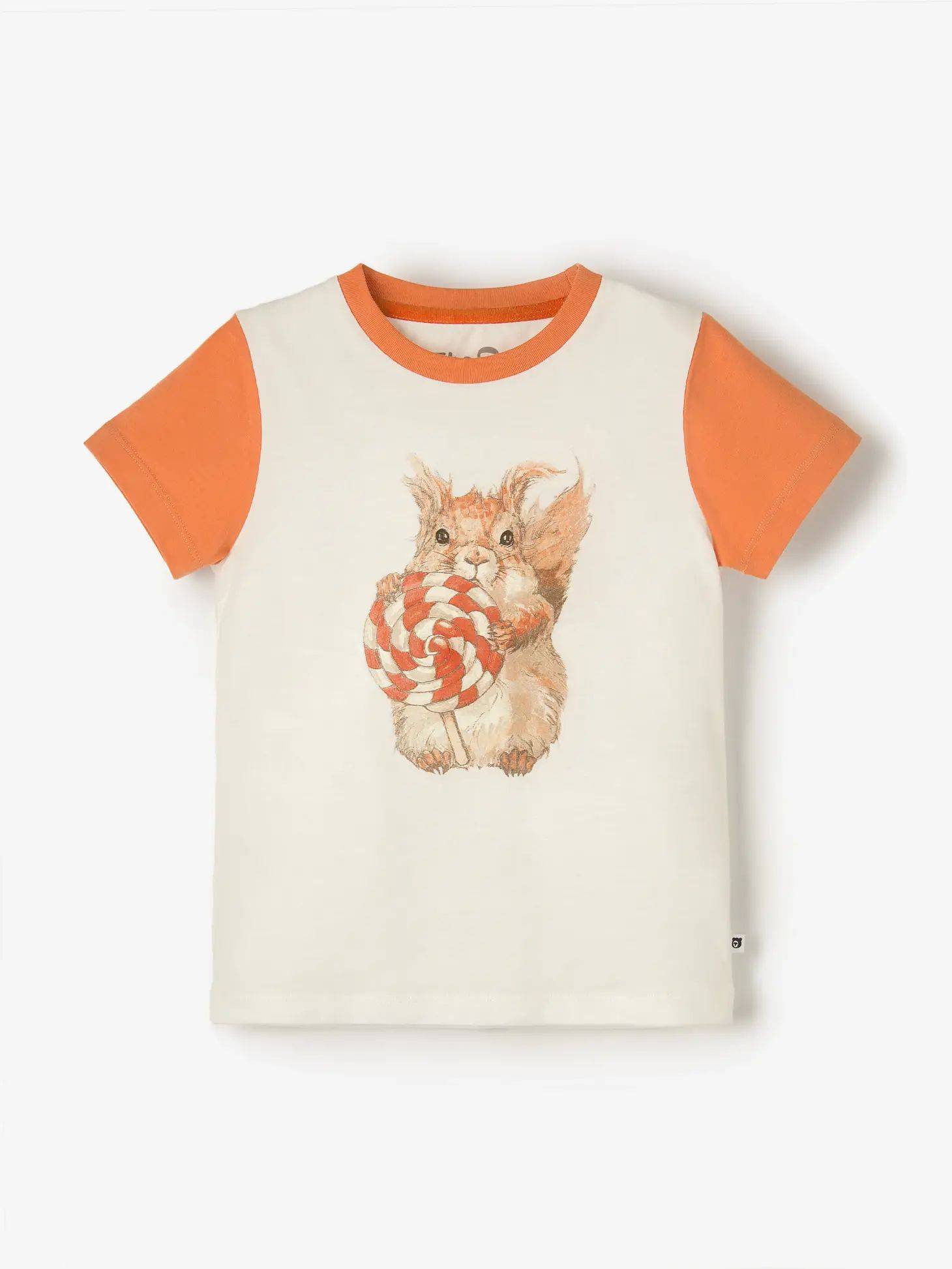 Kortärmad t-shirt tröja Ekorre från The QT (2–8 år) eko bomull barn: 6-7år