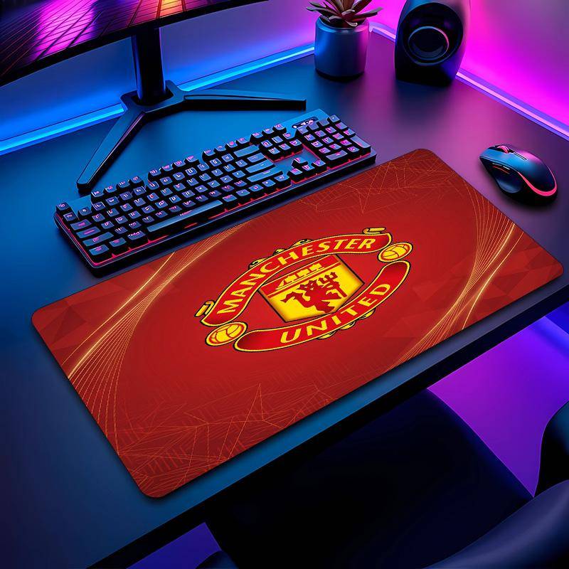 Manchester United Football Pattern Mouse Pad Non?Slip Rubber Base Gaming Mousepad For Desk Office Home