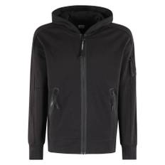 C.P. Company, Sweathshirts & Hoodies, Herre, Sort, S, Uld, Diagonal Raised Fleece Zip Hoodie