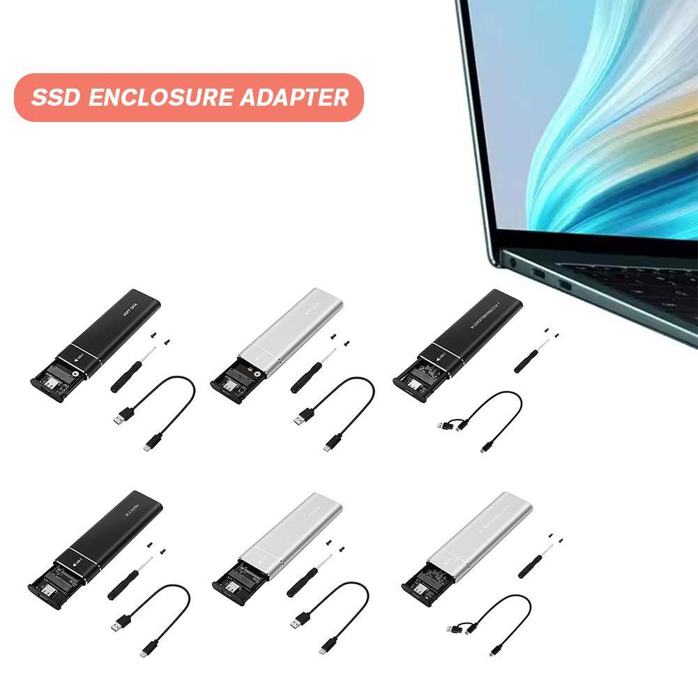 NVME M.2 Solid State Drive External Enclosure 2230/2242/2260/2280 M.2 To USB C 10Gbps SSD Aluminum Case Type C For M And B&M Key