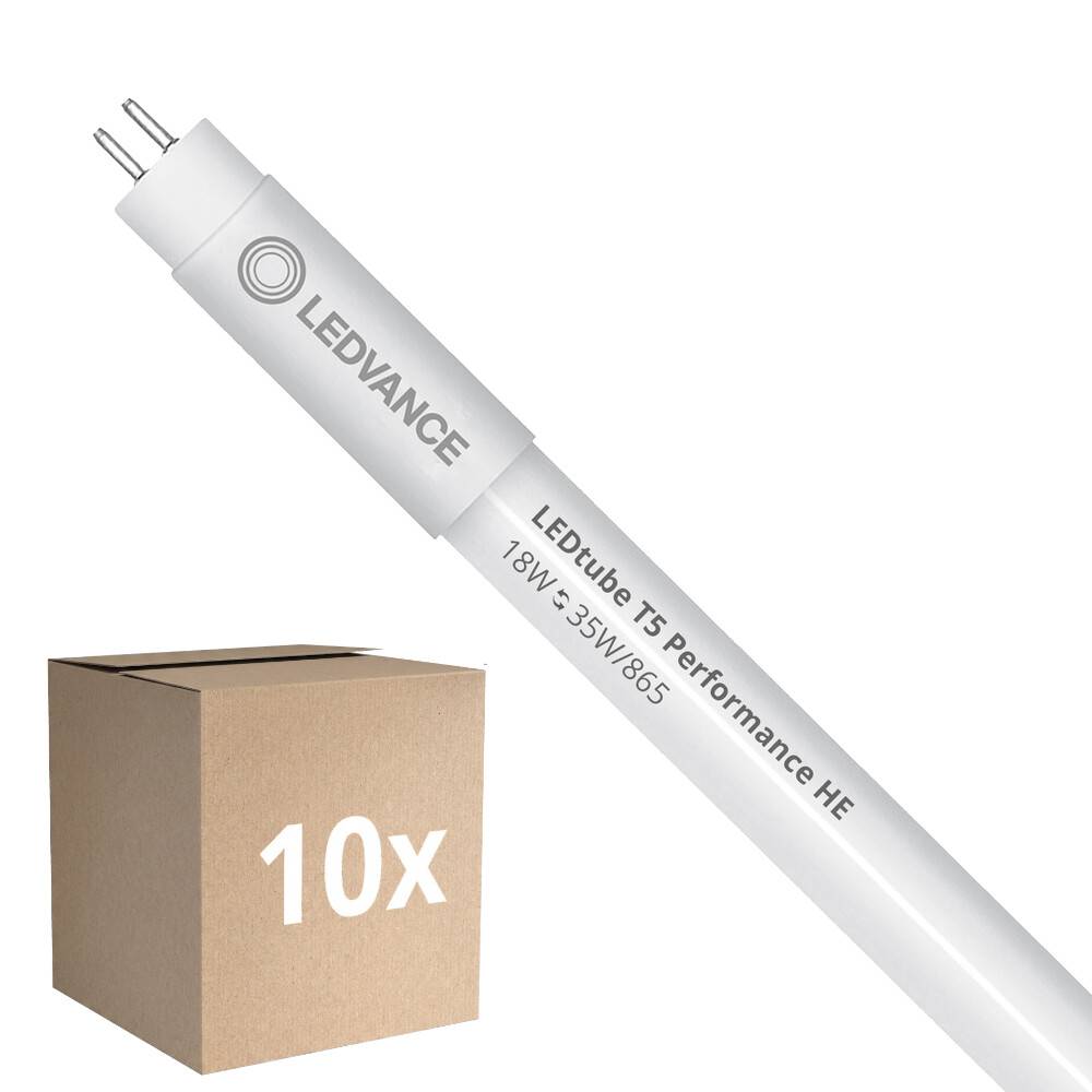 Fordelspakke 10x Ledvance LED Lysrør T5 Performance (Mains AC) High Efficiency 18W 2800lm - 865 dagslys | 145cm - erstatter 35W