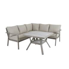 Brafab Samvaro sofagruppe Khaki med sand hynde 2 st 2-personers ende, hjørne & bord 90x90 cm