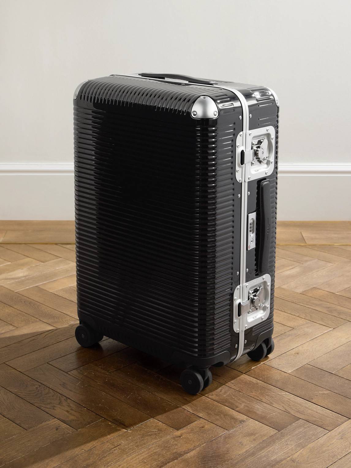 FPM Milano - Bank Spinner 68cm Leather-Trimmed Polycarbonate Suitcase - Men - Black