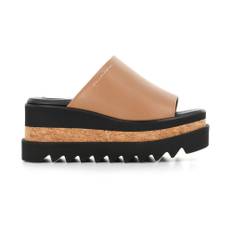 Stella McCartney, Sko, Dame, Brun, 37 1/2 EU, Uld, Brandy Brun Korkkile Sandaler