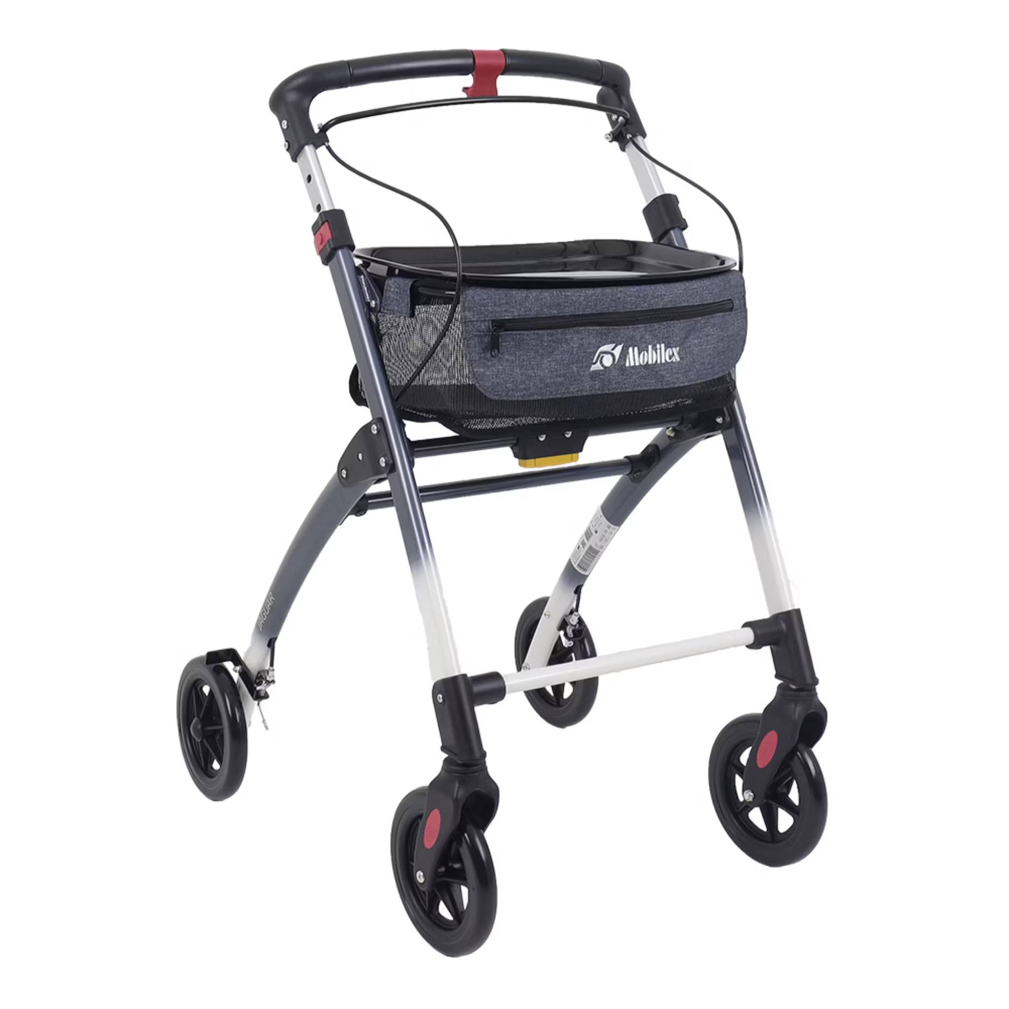 Jaguar inomhus rollator med bricka: Röd/vit