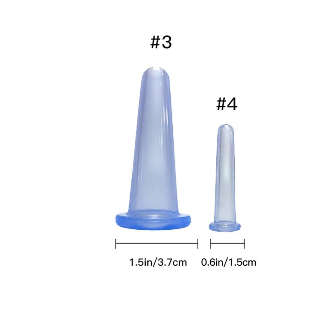 Silicone Vacuum Cupping Massage Jars Anti Cellulite - Blue-34