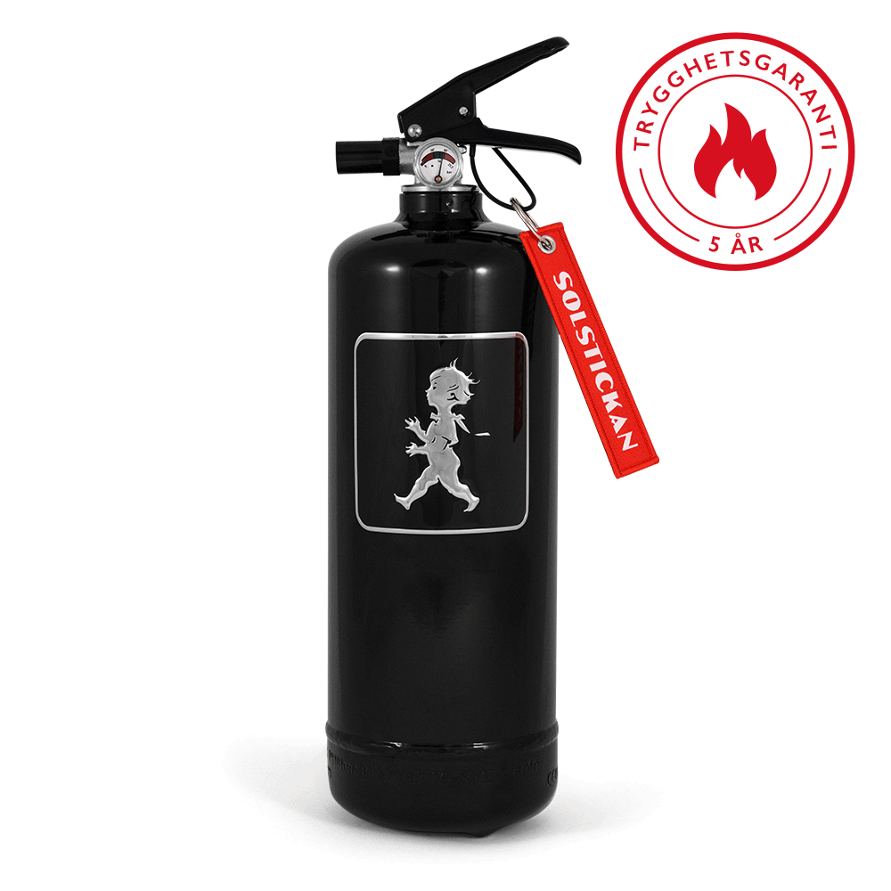 Brandsläckare 2kg, svart med svart emblem