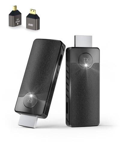 AIMIBO HDMI Wireless Transmitter and Receiver 1080P, 5.8G Kabellos Funkübertragung 4K Dekodierung, Kabelloses Sender Empfänger Drahtlos übertragen 98FT, Streaming Video von Laptop/PC zu TV/Projektor