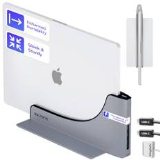 Ascrono Vertikale Docking Station Hub | Kompatibel mit Apple MacBook Air 13 (M2, M3 & M4 2022-2025), mit MagSafe Stecker | 2X USB-C Port (40Gbps) Thunderbolt-4 kompatibles Dock