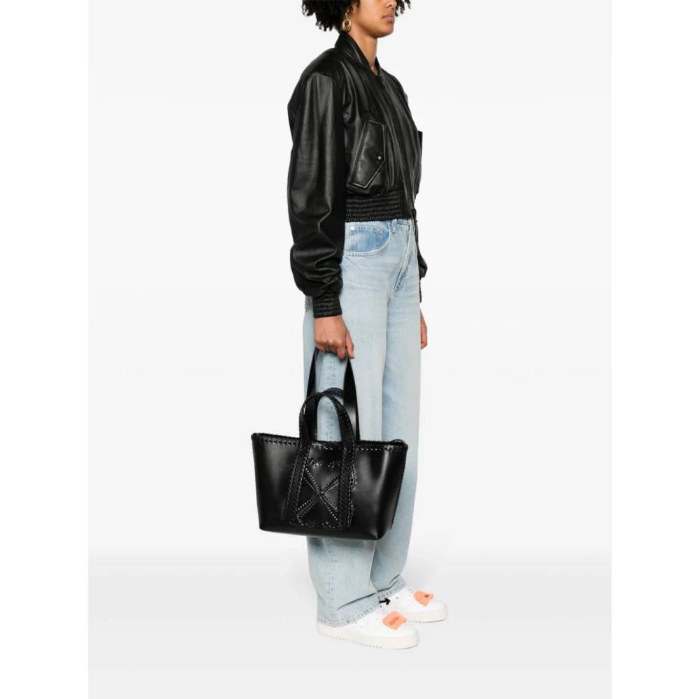 Off White - Svart Tote Bag med Pilar Design Väskor - Dam - ONE Size - Läder