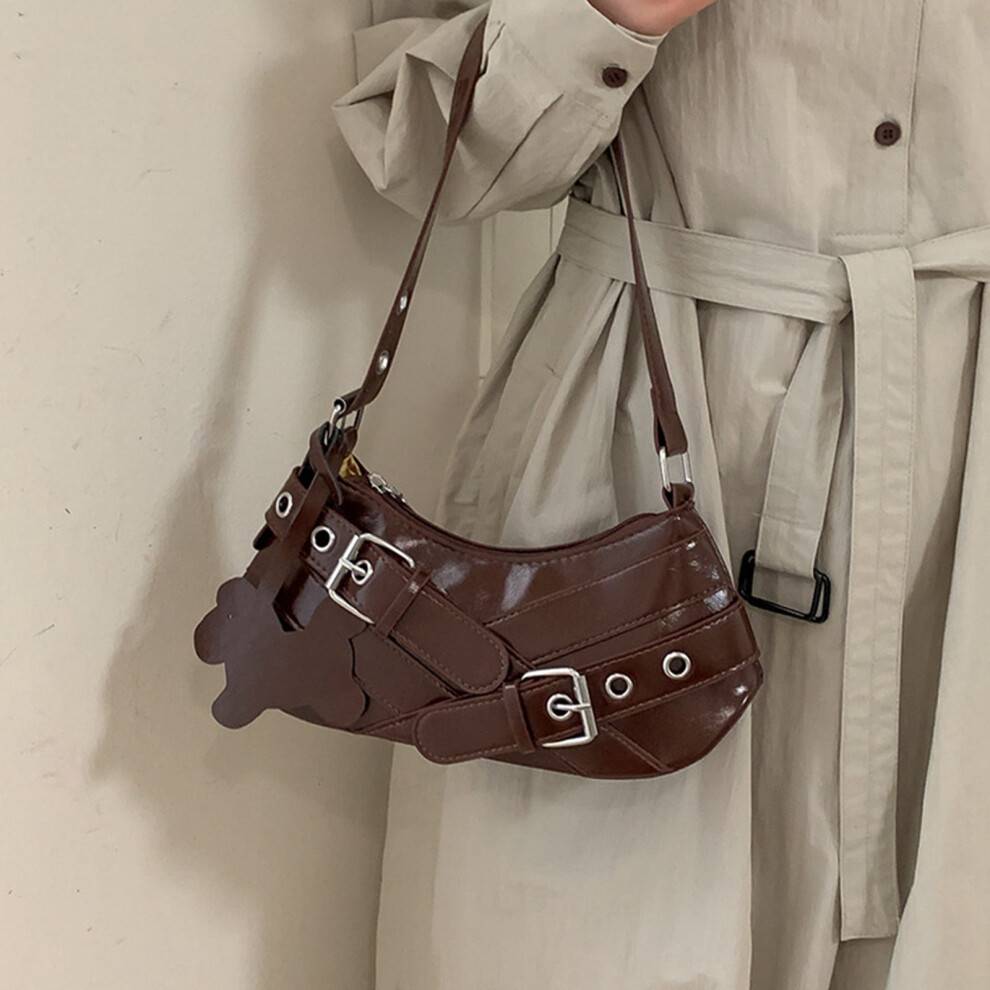 Retro vegansk skuldertaske til kvinder med crossbody-taske