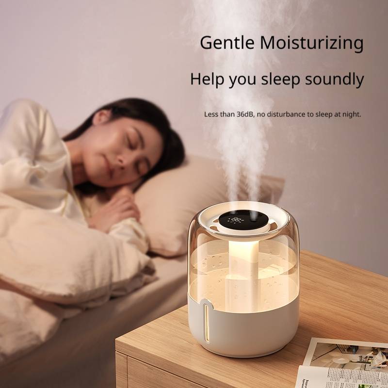 HOMEFISH 6.8L Large Capacity Humidifier USB Dual Spray Desktop Humidifier With Night Light For Home Bedroom Dorm Office