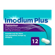 Imodium Plus 2 mg + 125 mg 12 stk Tabletter