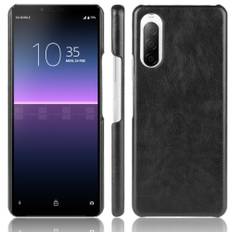 Sony Xperia 10 II - Läder Hårt skal - Slimmad Design - Svart