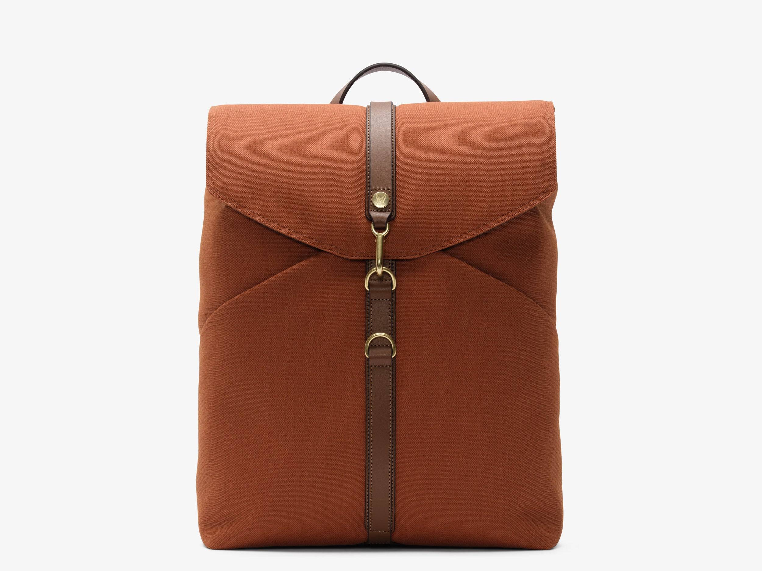 M/S Rucksack – Terracotta/Cuoio - 80% cotton & nylon canvas / 20% full-grain bridle leather / Terracotta Canvas / 4202.92