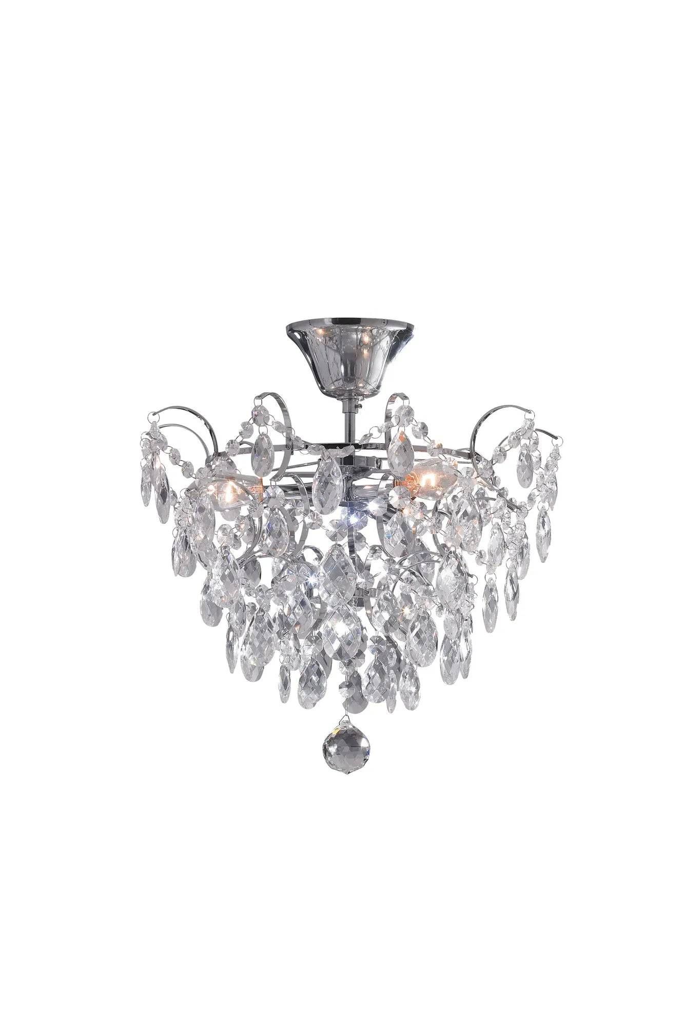 Rosendal Kristallplafond Krom 36 cm