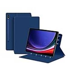 Tablet PC-fodral Magnetfodral kompatibelt med Samsung Galaxy Tab S9 Plus 12,4 tum 2023 X810/X816B/X818U Slim Tablet Cover, Galaxy Tab S9+ 5G Fodral Magnetfäste, Cover Auto Wake/Sleep Skydd(Blu)