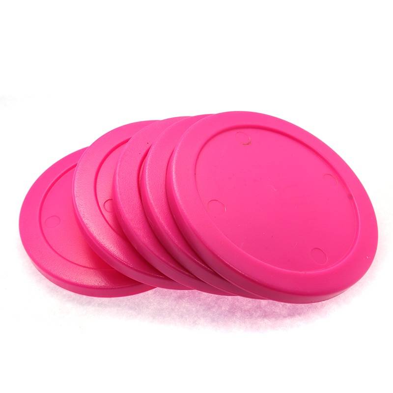 2 st rosa air hockey bord pusher puck 63mm 2-1/2 " målvakts bord puckar underhållning tillbehör 5mm tjocklek 60