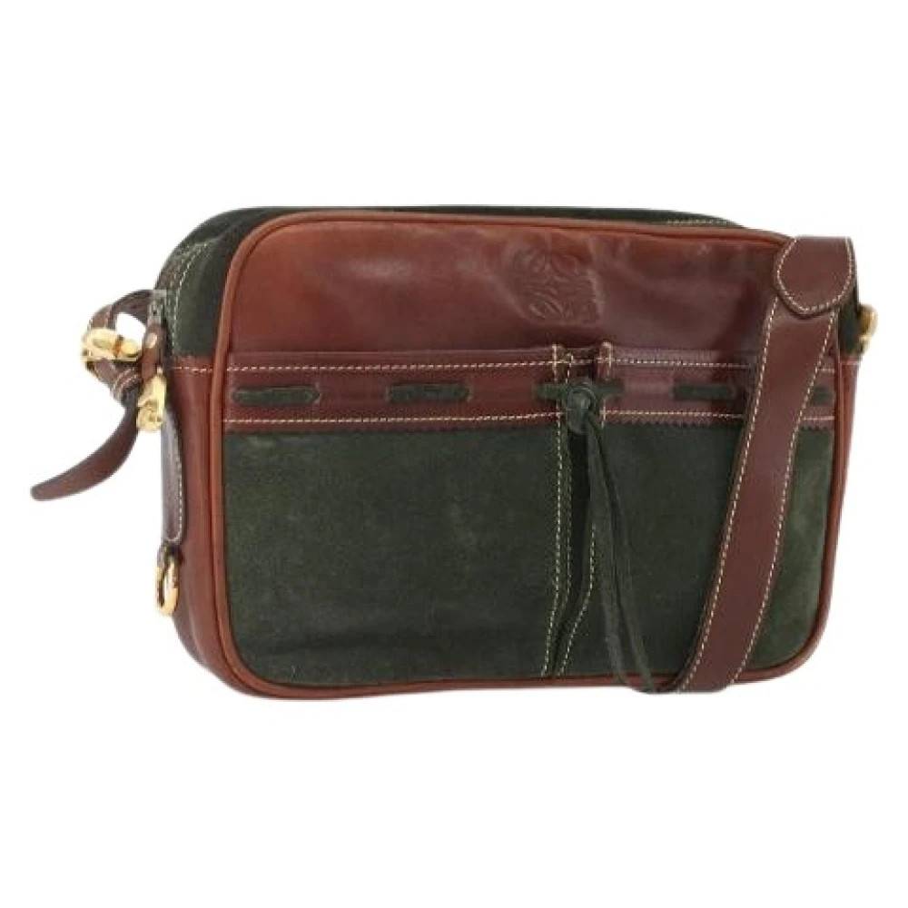 Loewe Pre-owned Pre-owned Ruskind Skuldertaske - Vintage - Dame - Grøn - ONE SIZE - Uld
