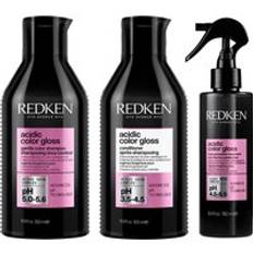 Redken Acidic Color Gloss Sulphate-Free Shampoo and Conditioner 500ml and Heat Protection Leave-in Treatment 190ml Bundle