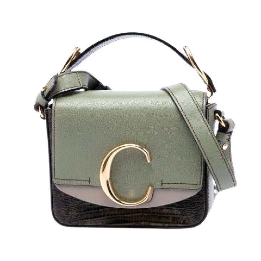 Chloé Pre-owned Pre-owned Mini C Satchel - Vintage - Dame - Grøn - ONE SIZE - Uld